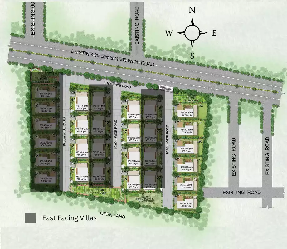 East facing luxury villas at Fleetwood by KLR Projects with Vastu compliant design