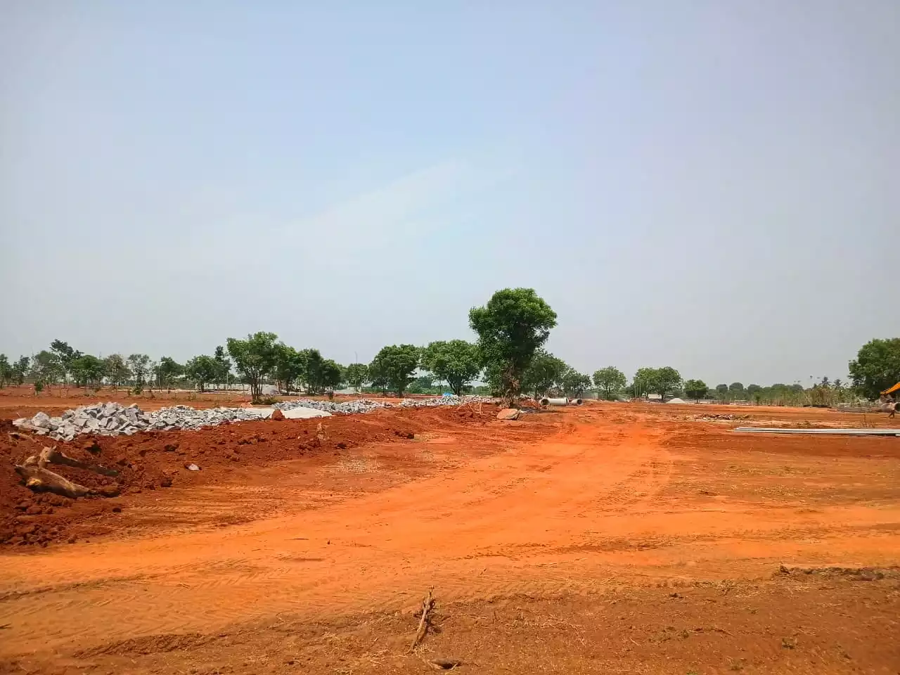 Farm plot with boundary walls and landscaping at Pedda Golconda KLR