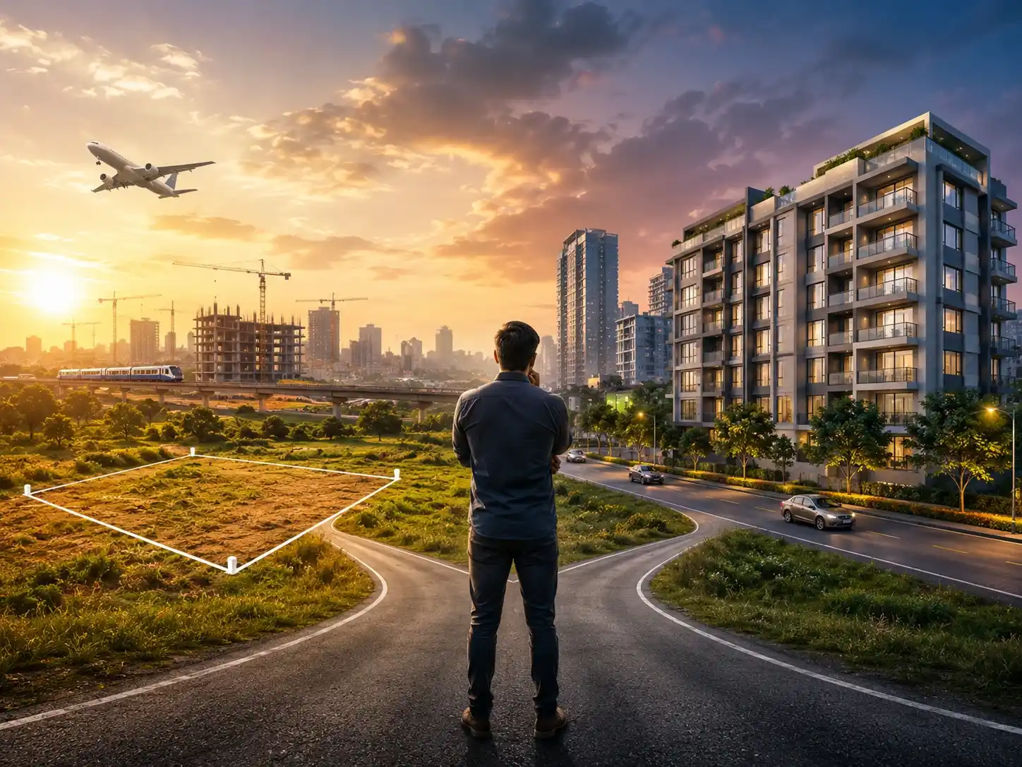Plot vs flat Hyderabad investment comparison 2026